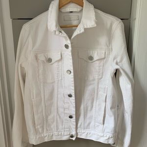 J Brand Women’s White Distressed Jean Denim Jacket EUC